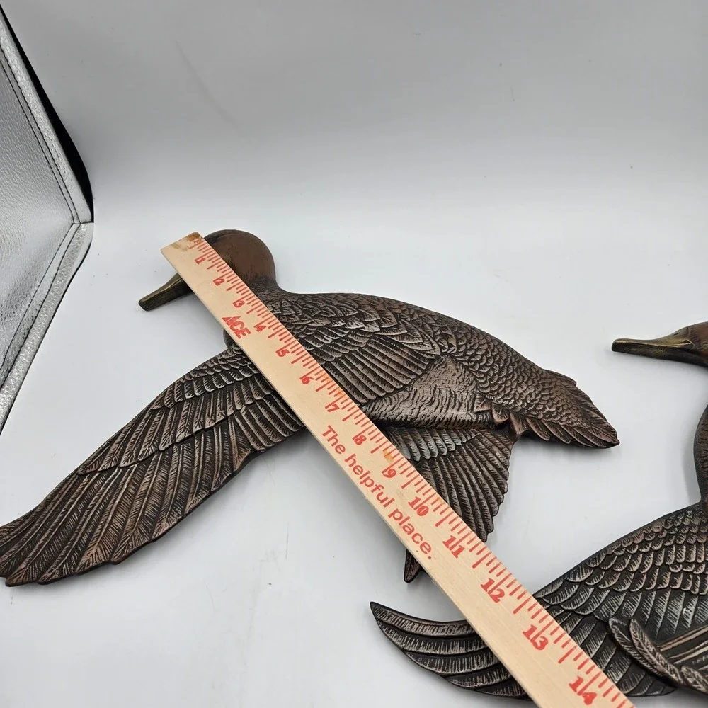 Vintage Mallard Duck Wall Hangings Ceramic Atlantic Mold Hand Painted 1965 Set 3